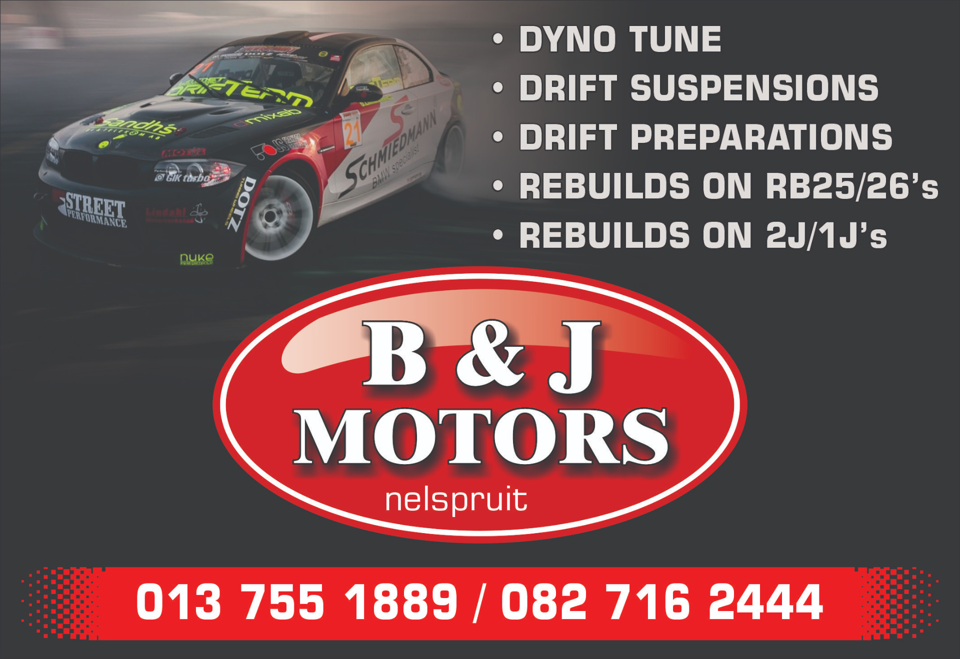 B & J Motors Nelspruit — Wall Sign