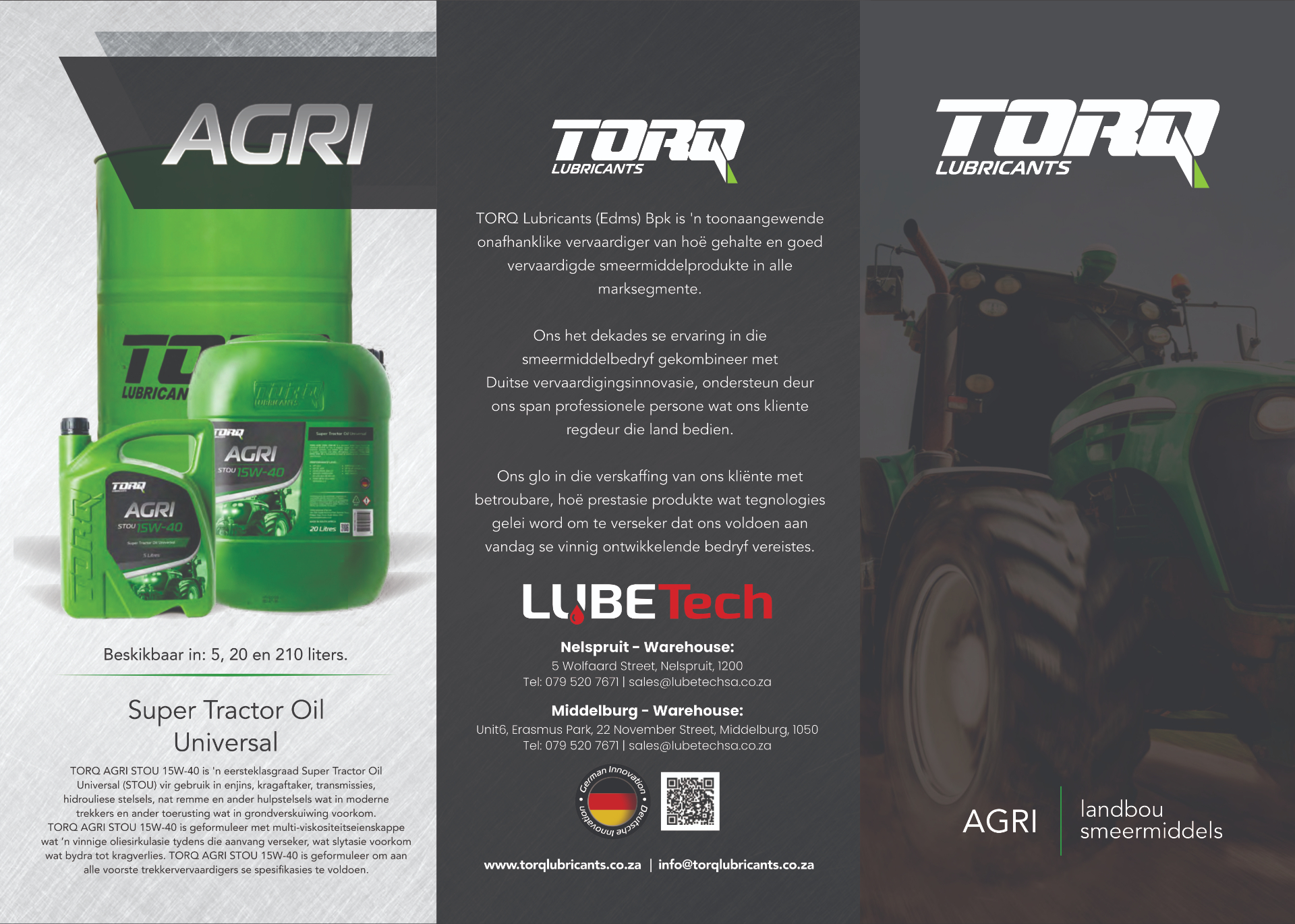 LubeTech / TORQ Lubricants — Agri