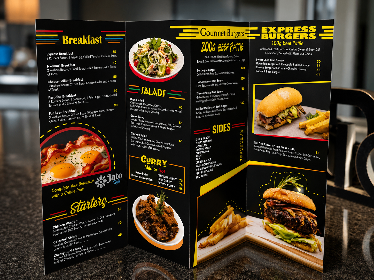 The Grill Express — Folded Menu Design
