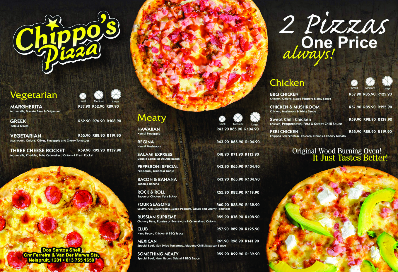 Chippo's Pizza — Menu