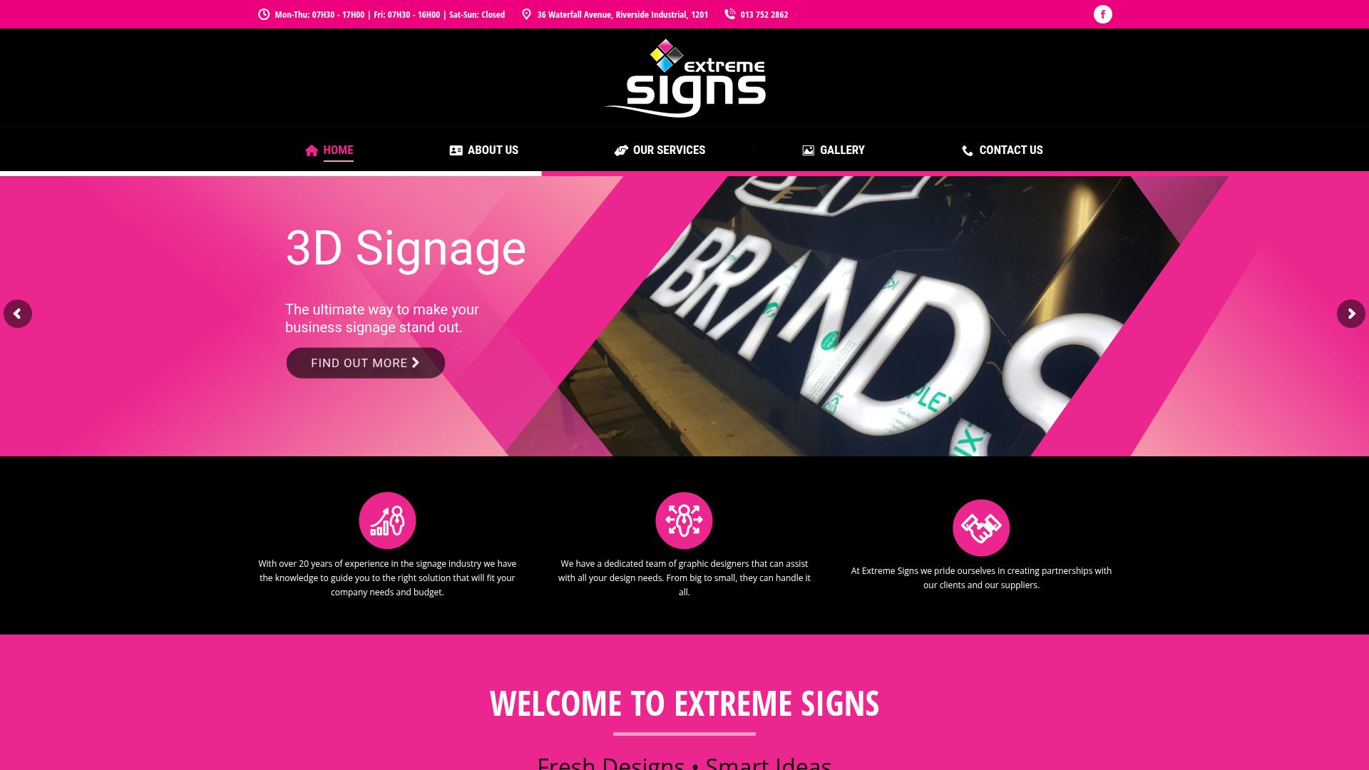 Extreme Signs website preview
